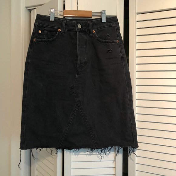 Black Denim Skirt - Picture 1 of 2